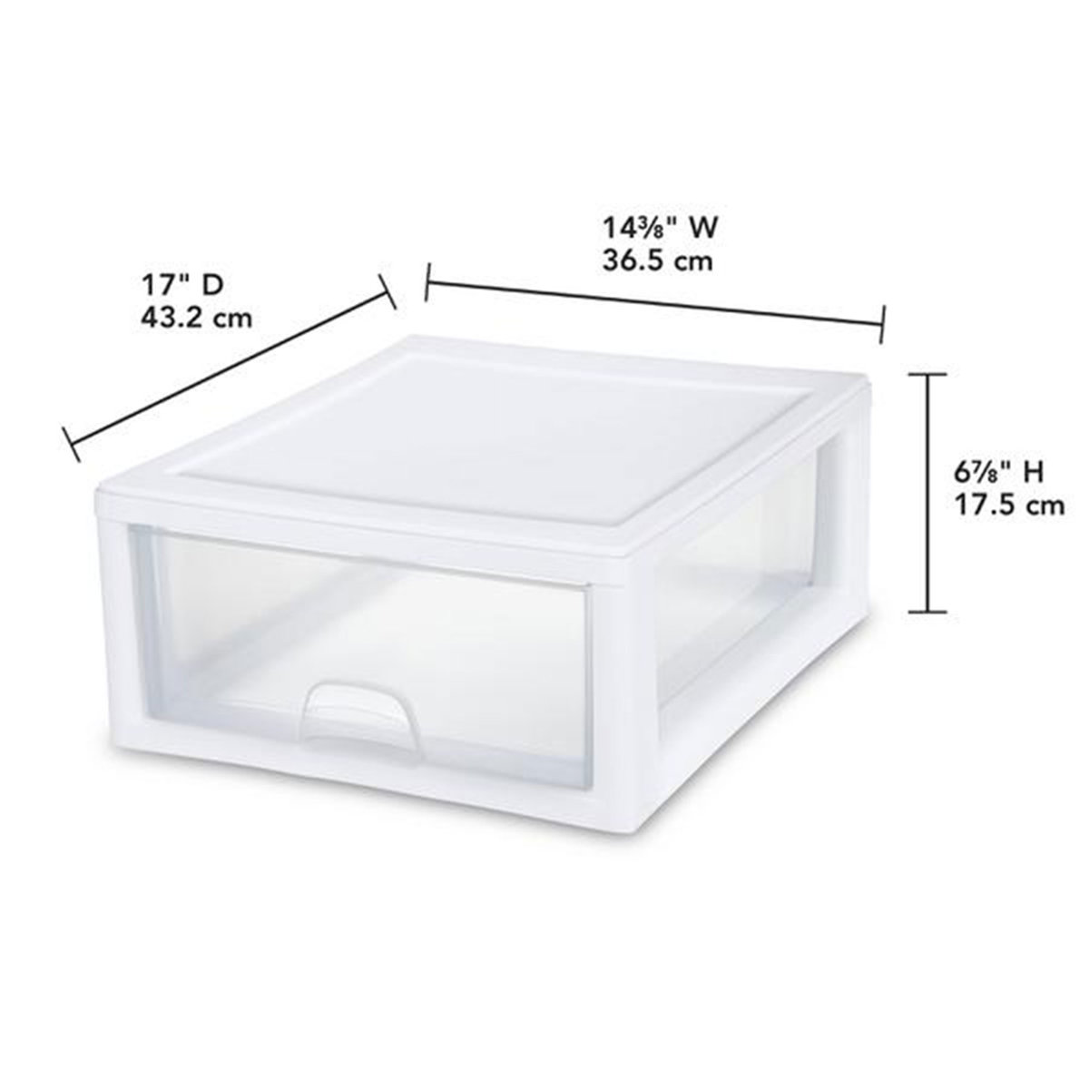Sterilite Clear & White Plastic Storage Bin with One Drawer